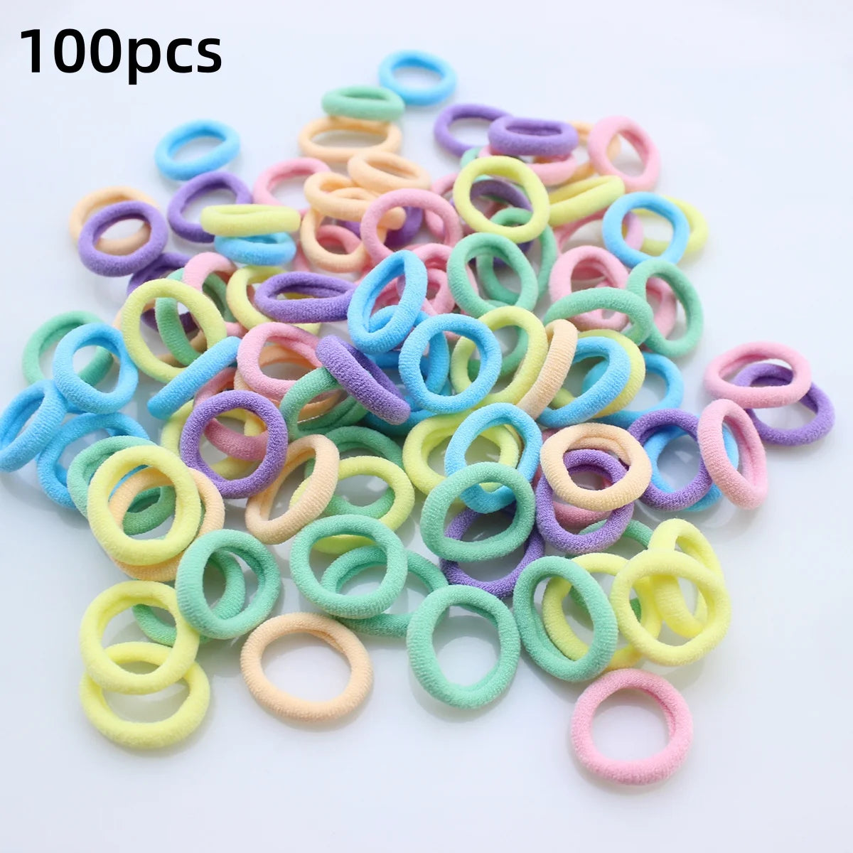 100PCS Colorful Nylon Elastic Hair Ties – Perfect for Girls - Image 7