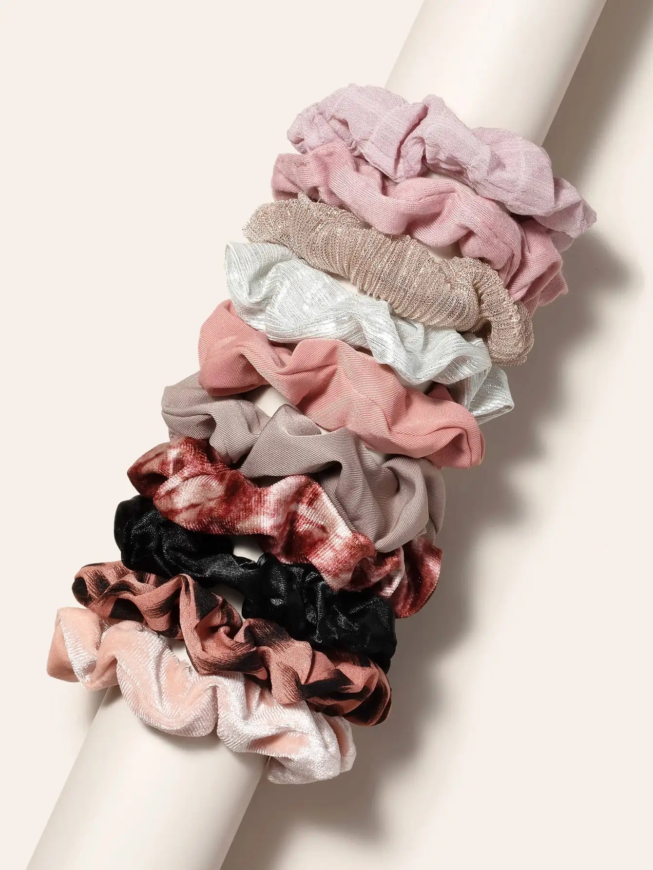 12PCS Soft Satin Colorful Large Intestine Hair Band Hair Accessories - Image 14
