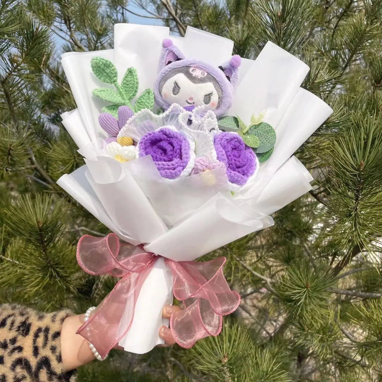 Kawaii Hello Kitty Cat Dolls with Artificial Flowers – Perfect Gift Bouquets - Image 34
