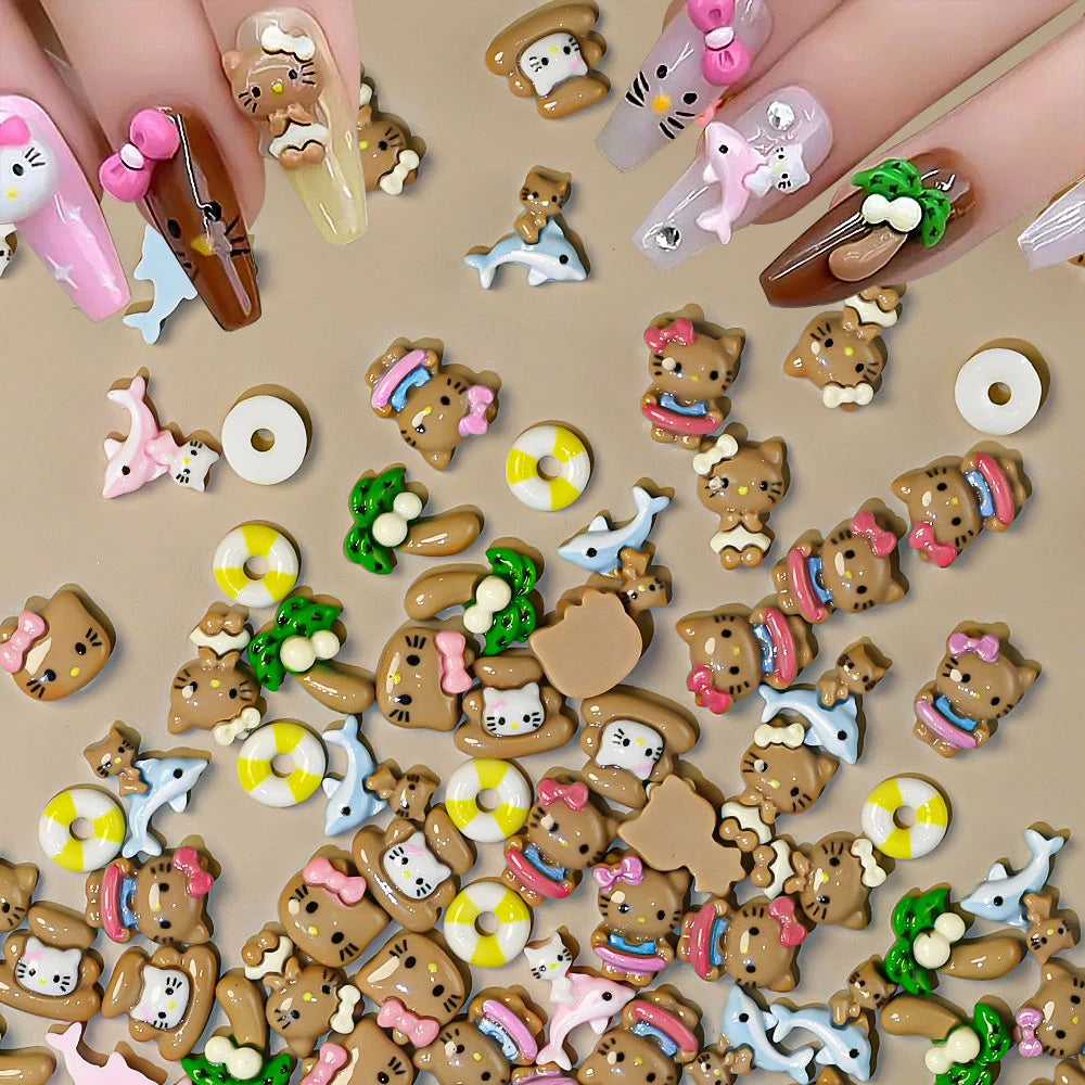 Kawaii Hello Kitty Nail Art Charms – Perfect for Summer Manicures - Image 2