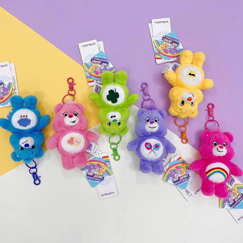 Sanrio Plush Kawaii Carebears Rainbow Bear Keychain - Image 4
