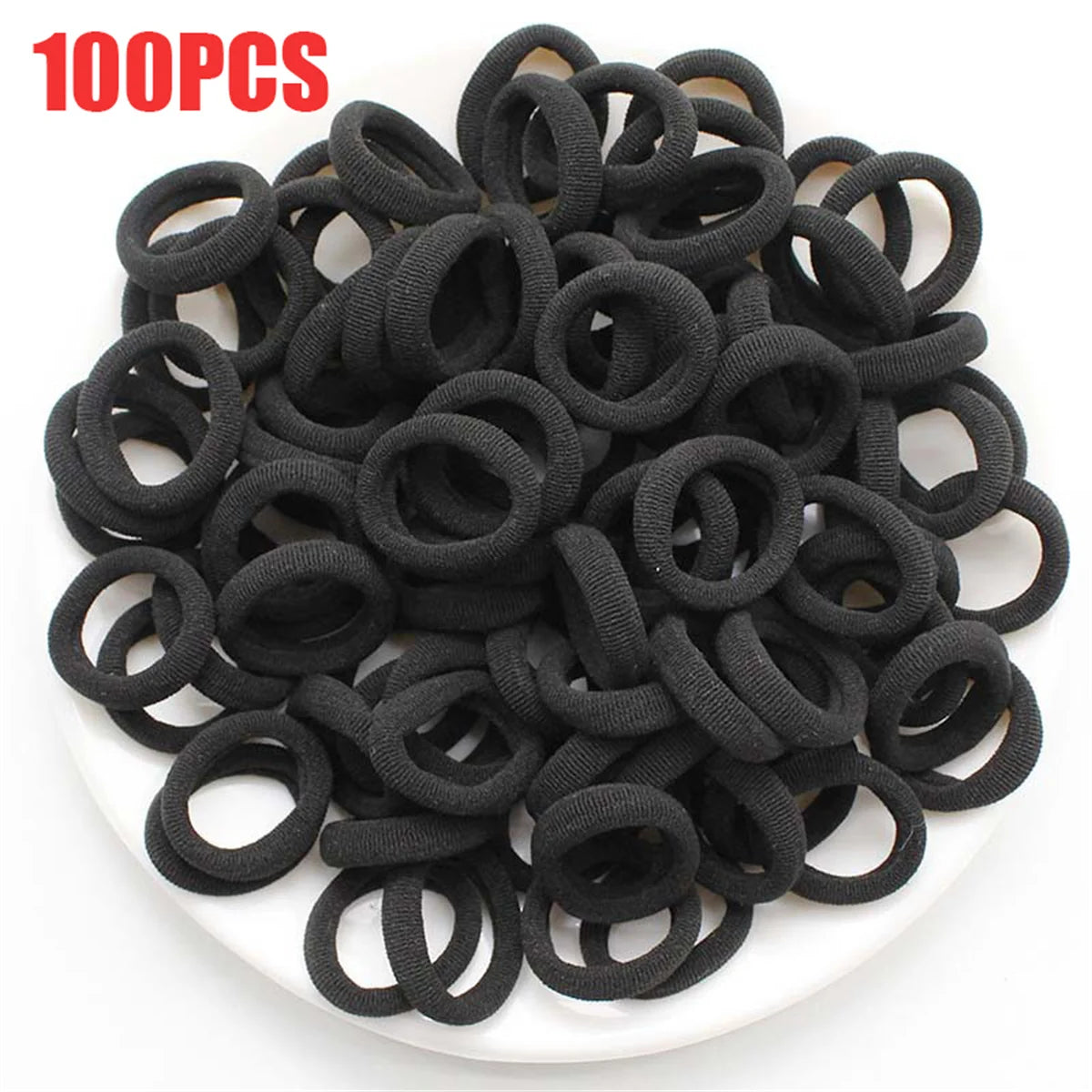 100PCS Colorful Nylon Elastic Hair Ties – Perfect for Girls - Image 4