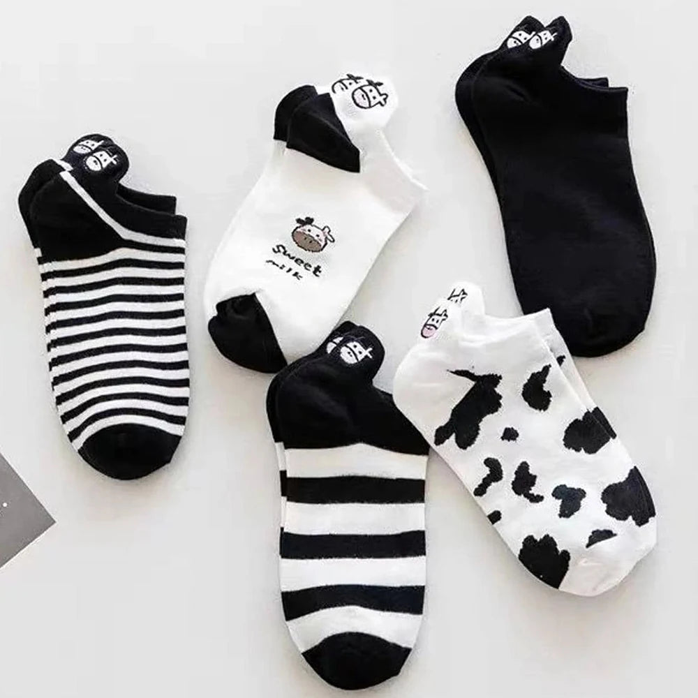 Charming Cartoon Animal Print Short Socks – 5 Pairs for a Playful Wardrobe - Image 5