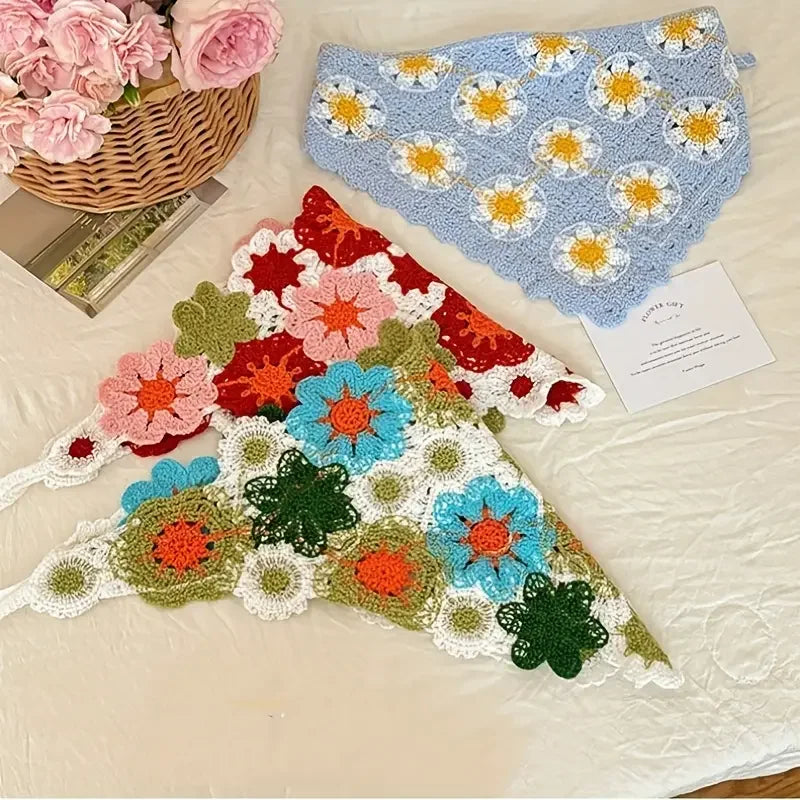 Elegant Knitted Triangle Scarf Headband – Stylish Hair Accessory - Image 3