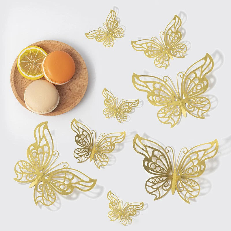 Elegant 3D Gold Butterfly Wall Decor – Parties and Home Decoration - Image 3