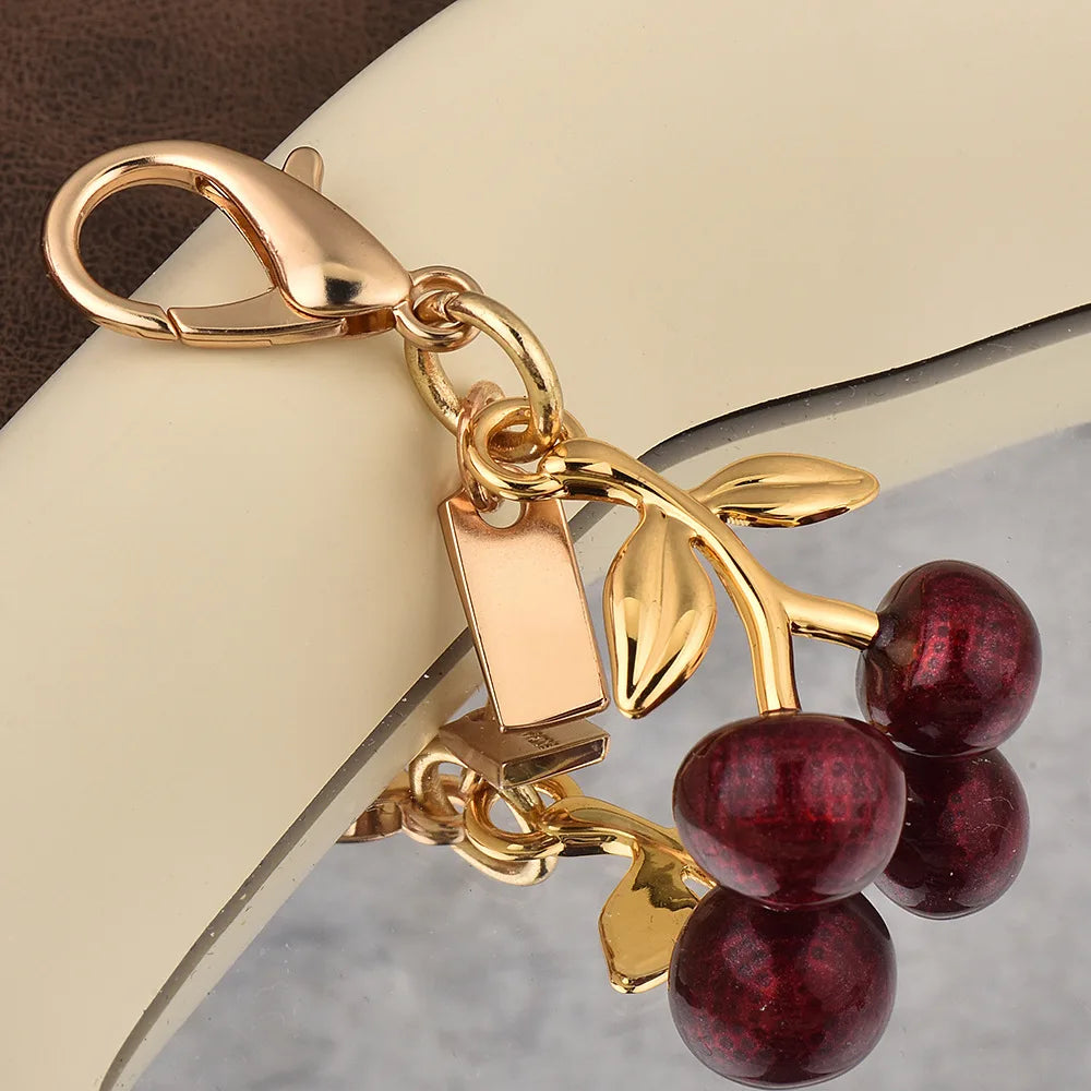 Exquisite High-end Bear Cherry Butterfly Keychains for Women - Image 2