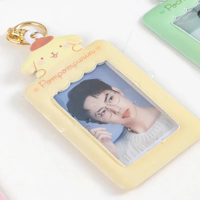 Kawaii Sanrio Keychain Cinnamoroll Photo Card Kuromi Card Holder Pendant Student Stationery Cardcase Keyring Toys Gift for Girls - Image 4