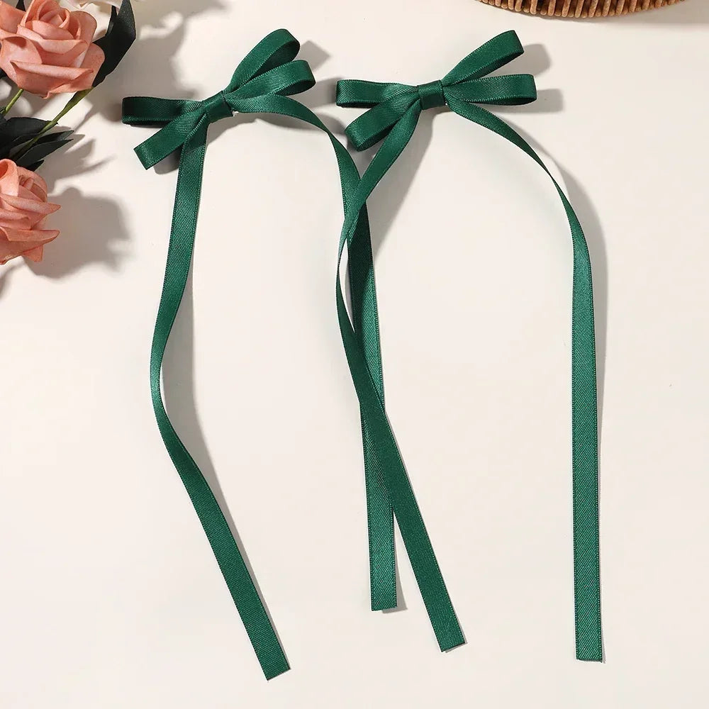 2pcs 2025 New Cute Ribbon Bow Headband Clip Set - Image 9