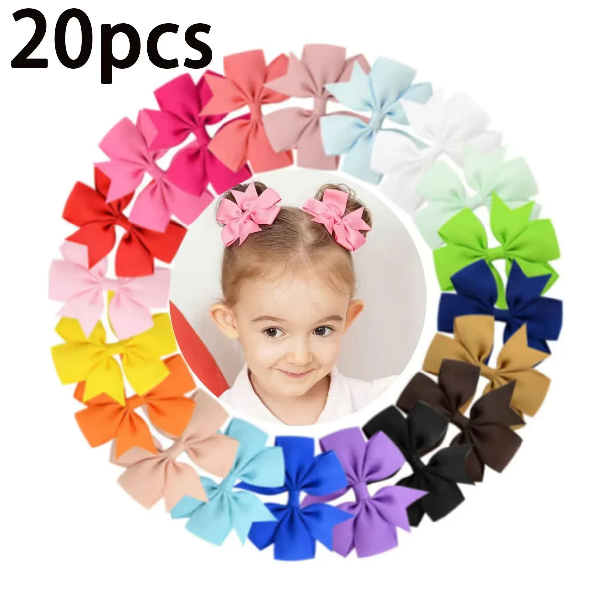 Adorable Candy Color Bow Hair Clip Set for Baby Girls - Image 9