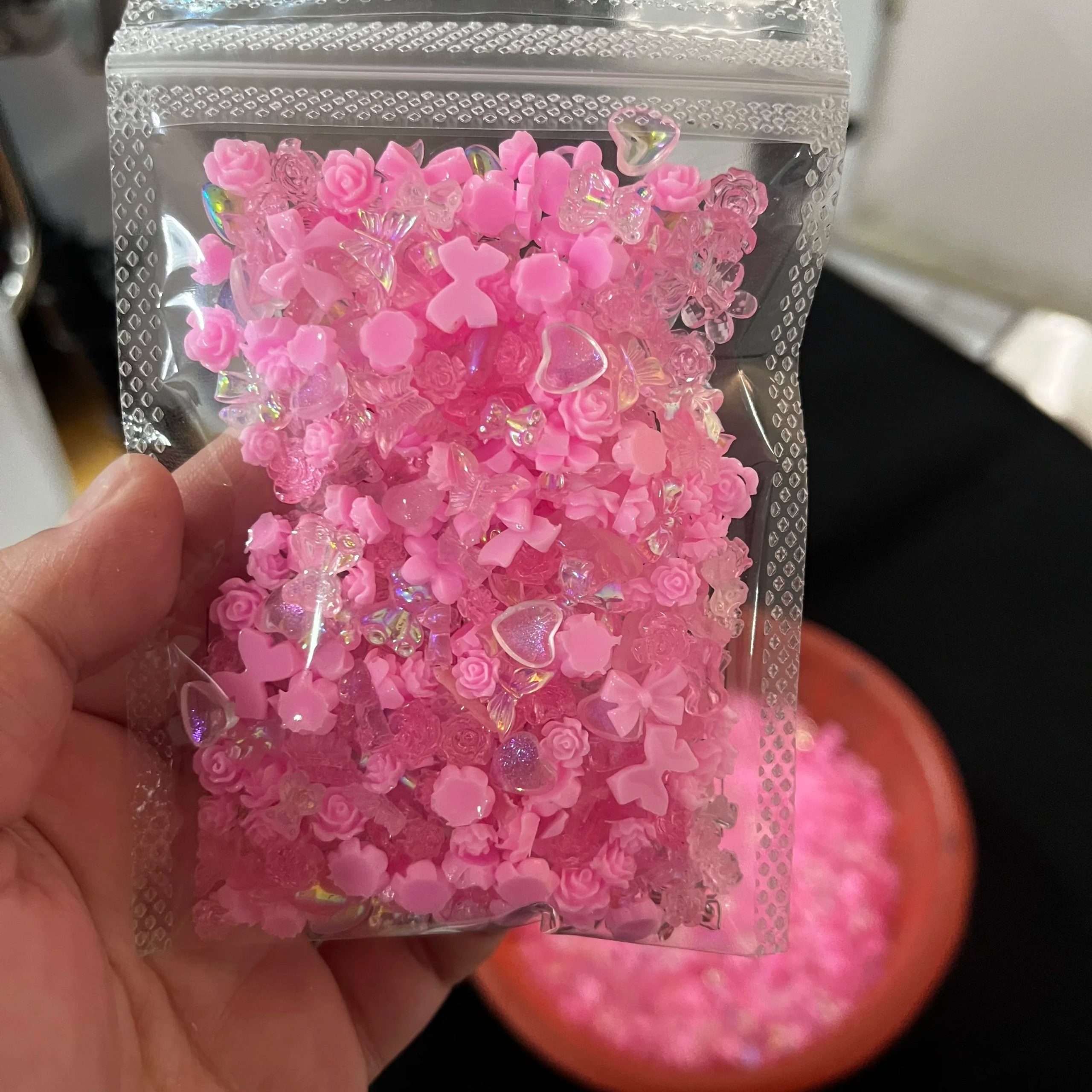 Pink Bowknot Heart Shaped Mixed Nail Decorations - Image 5