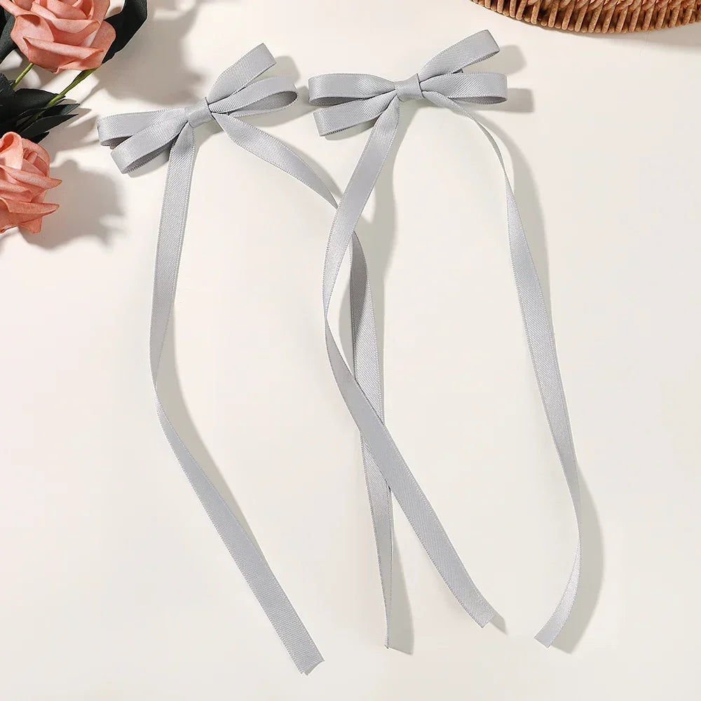 2pcs 2025 New Cute Ribbon Bow Headband Clip Set - Image 12