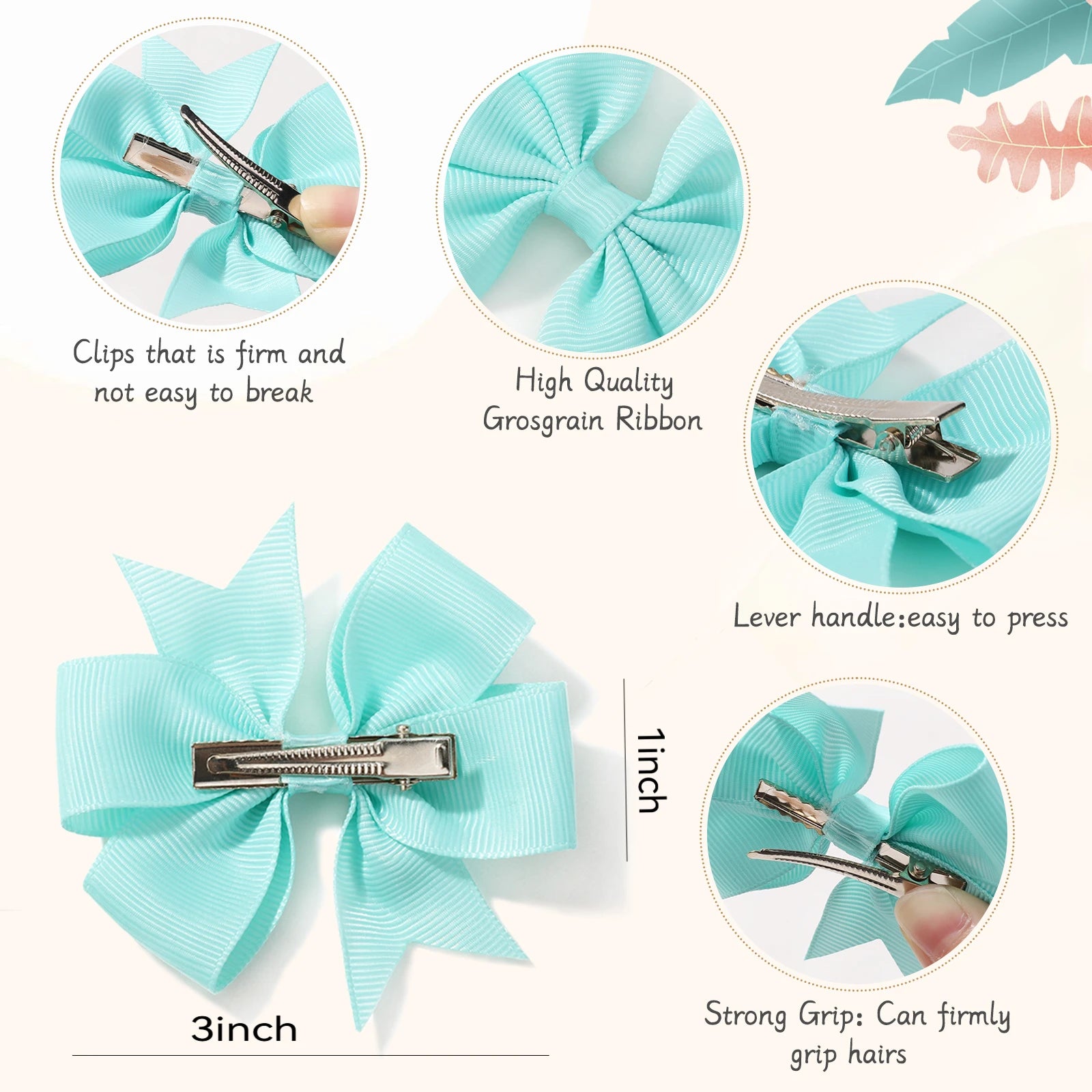 Adorable Candy Color Bow Hair Clip Set for Baby Girls - Image 2