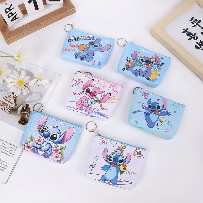 Disney Stitch Mini Coin Purse – Cute Anime PU Key Case for Kids - Image 2