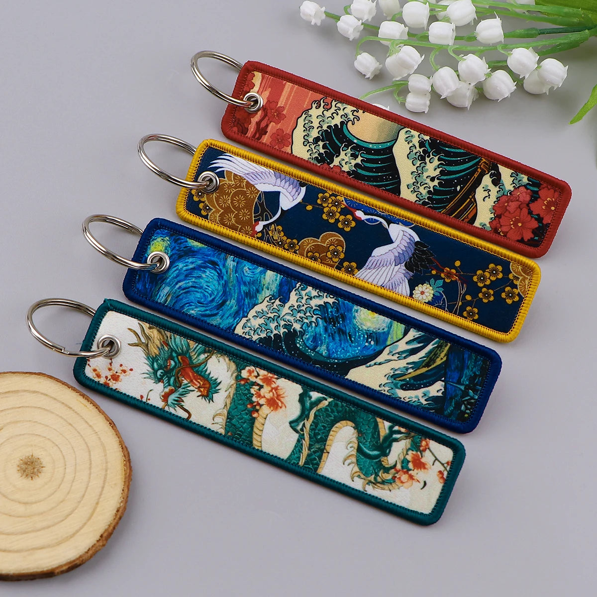 Van Gogh Embroidery Key Fobs – Artistic Keychain Accessories for Vehicles - Image 4