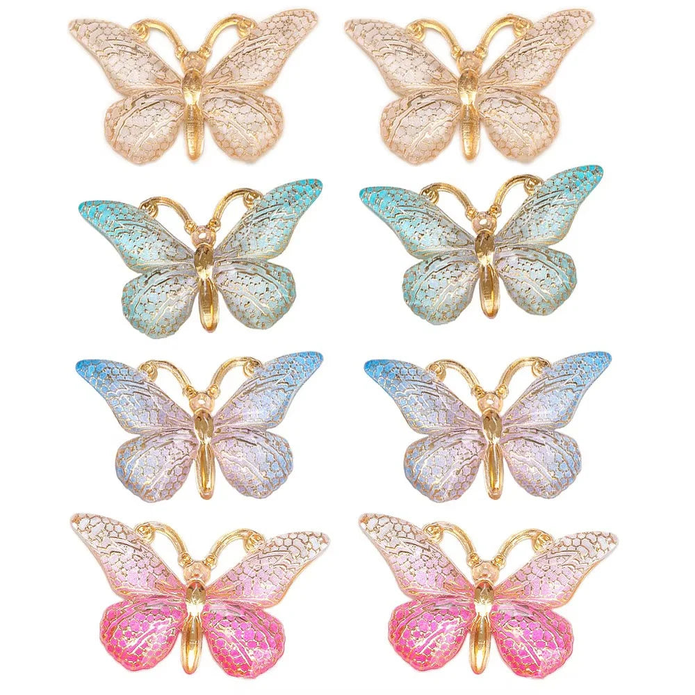 Sweet Macarons Gradient Color Butterfly Hairpins - Image 2