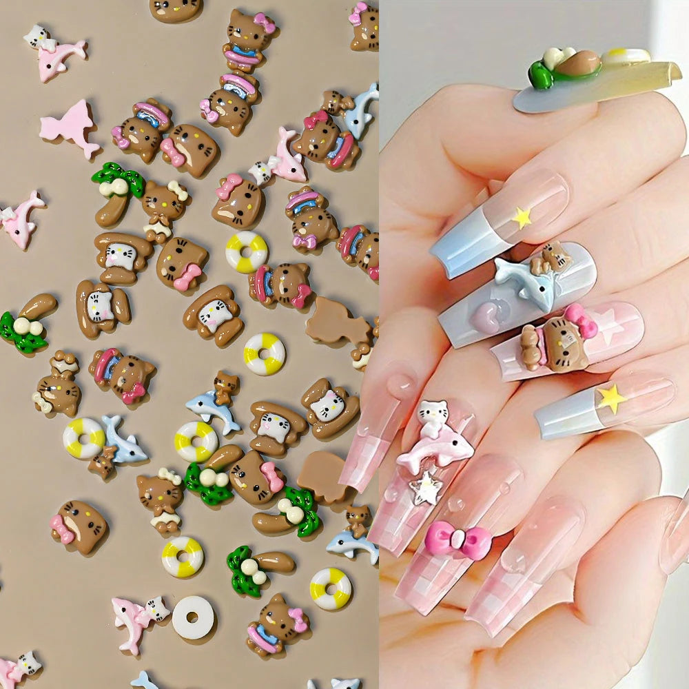 Kawaii Hello Kitty Nail Art Charms – Perfect for Summer Manicures - Image 4
