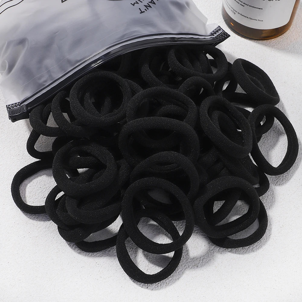 Girls Solid Color Elastic Hair Bands – Korean Style Accessories - Image 24