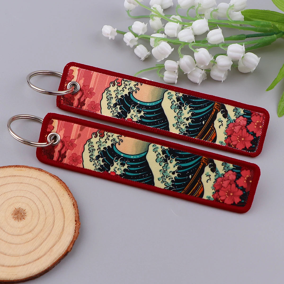 Van Gogh Embroidery Key Fobs – Artistic Keychain Accessories for Vehicles - Image 2