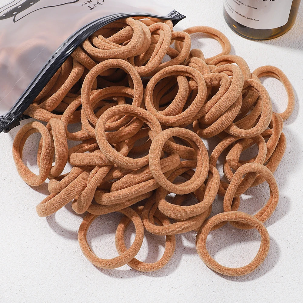 Girls Solid Color Elastic Hair Bands – Korean Style Accessories - Image 37