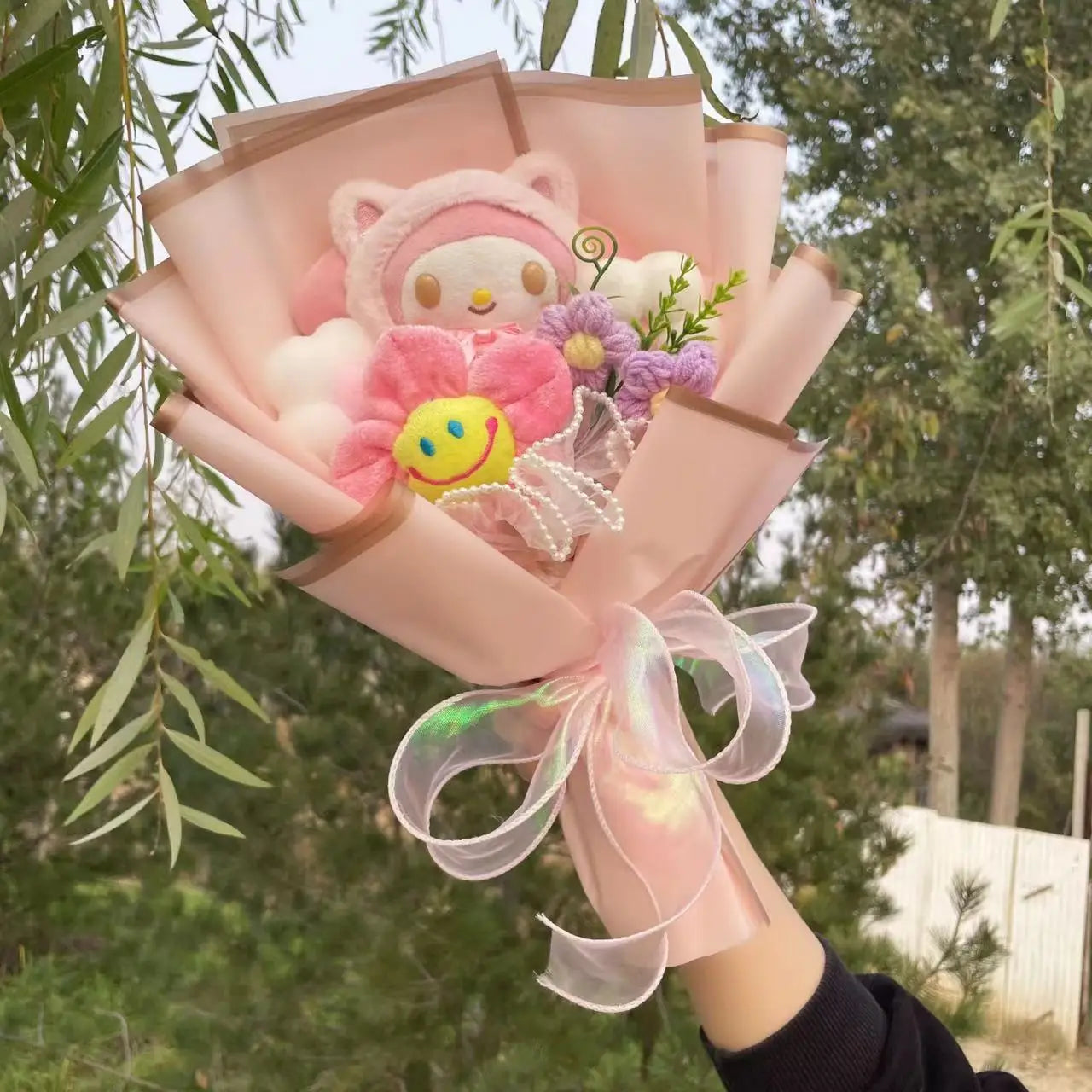 Kawaii Hello Kitty Cat Dolls with Artificial Flowers – Perfect Gift Bouquets - Image 9