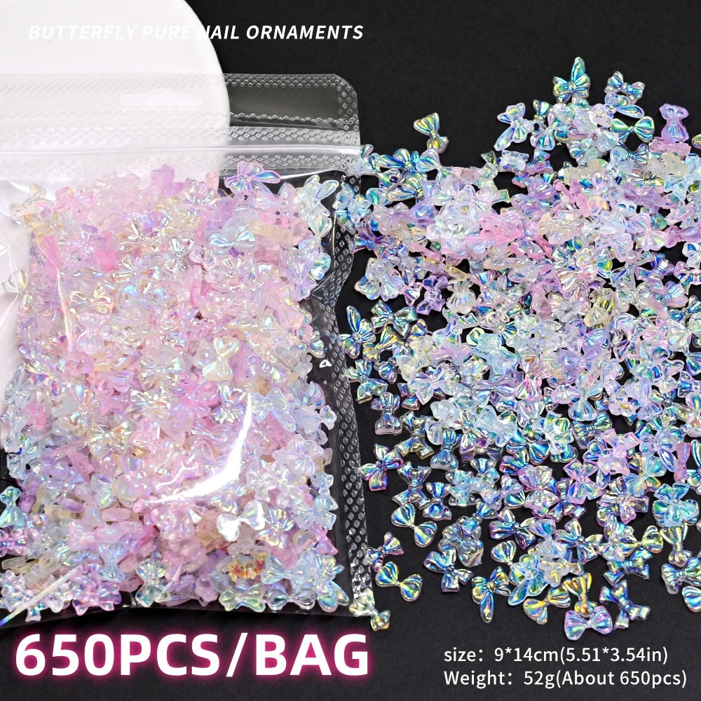 Pink Bowknot Heart Shaped Mixed Nail Decorations - Image 9