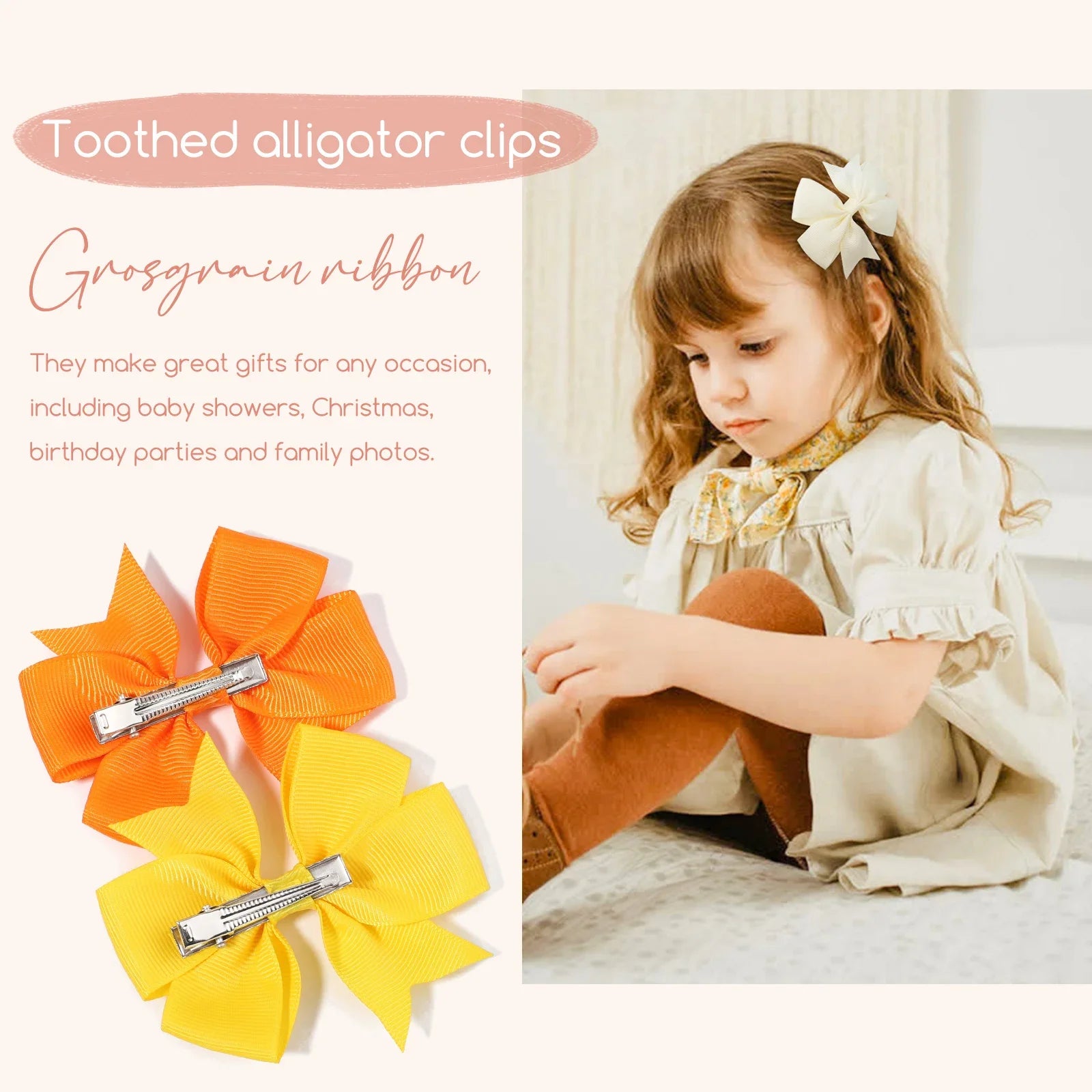 Adorable Candy Color Bow Hair Clip Set for Baby Girls - Image 3