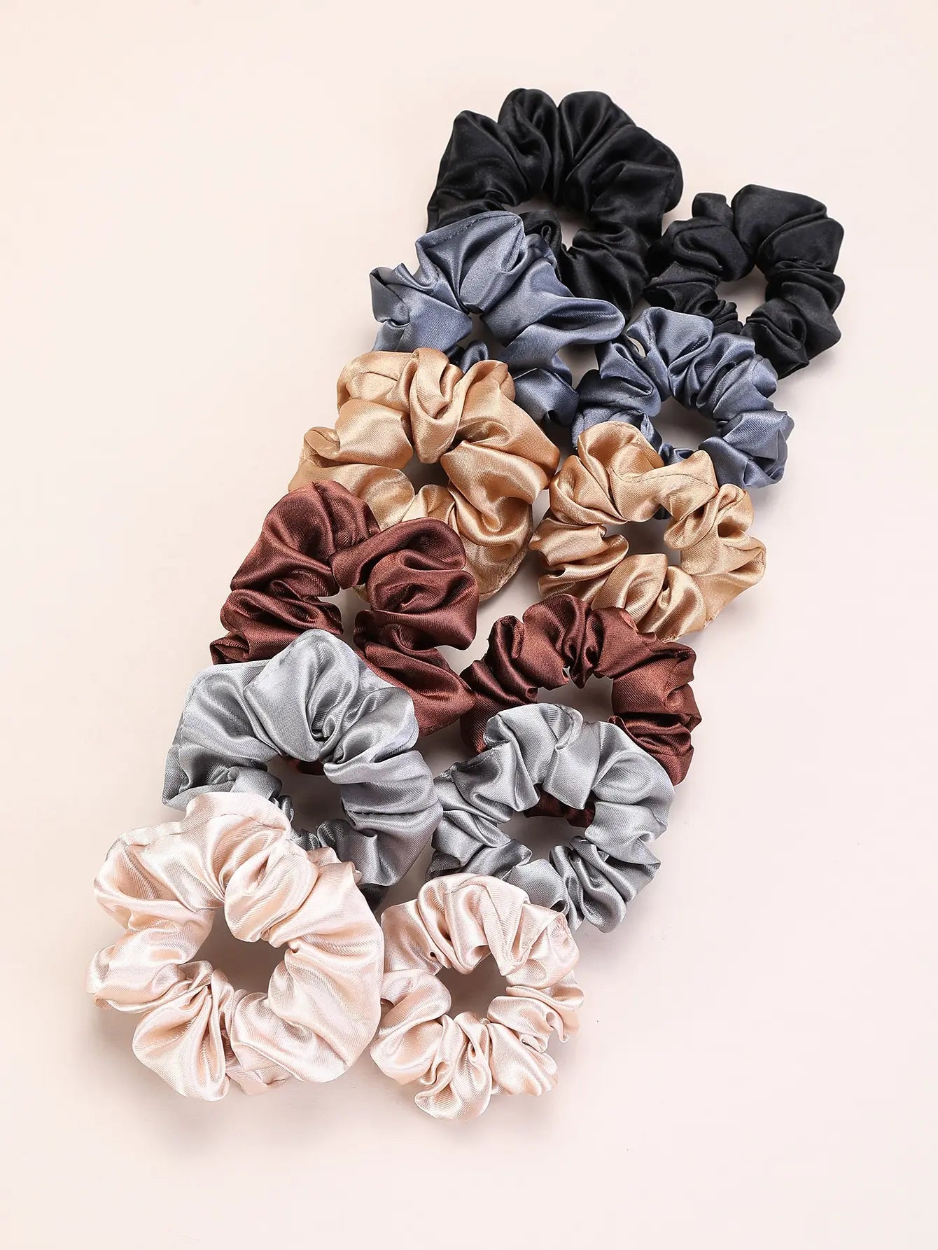 12PCS Soft Satin Colorful Large Intestine Hair Band Hair Accessories - Image 12