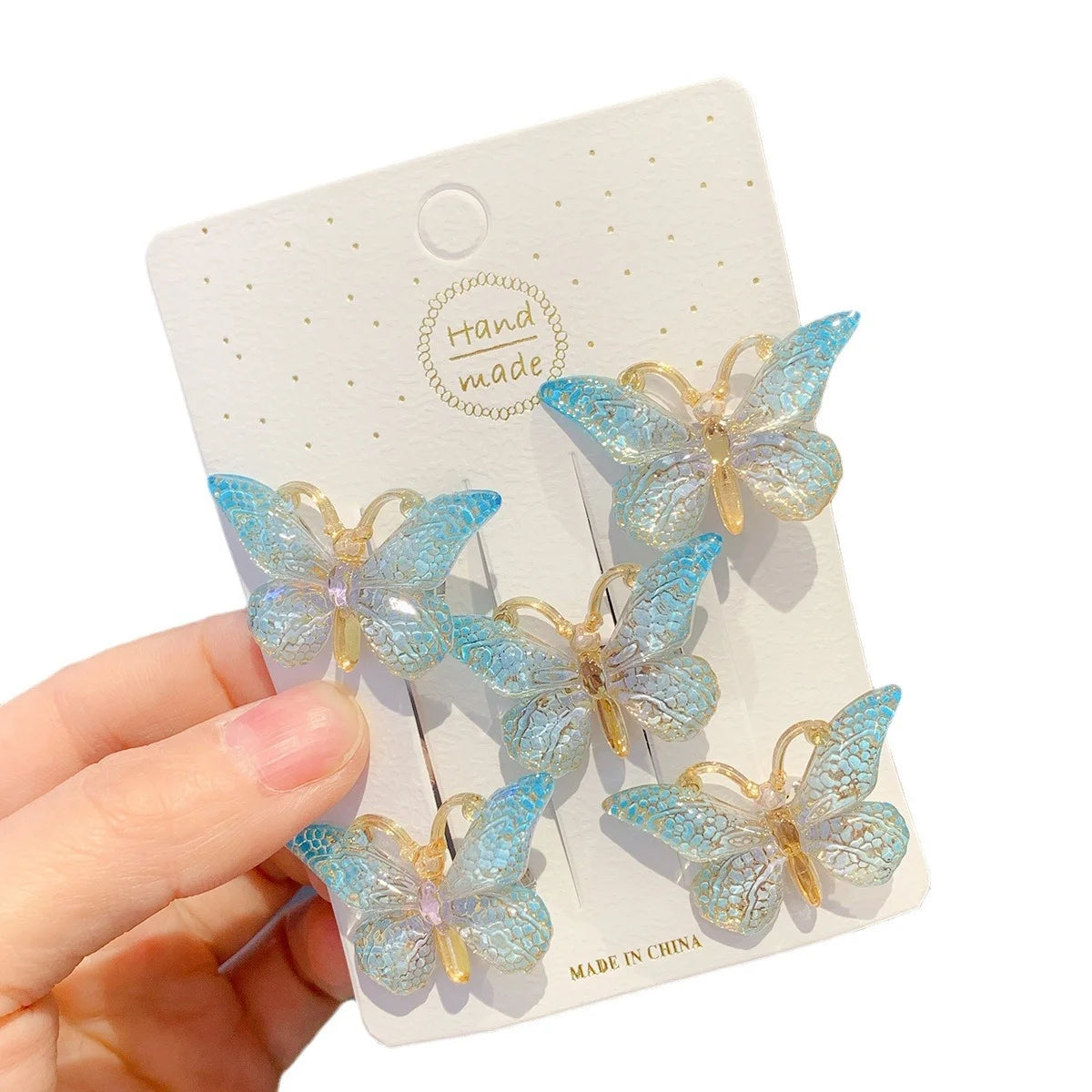 Sweet Macarons Gradient Color Butterfly Hairpins - Image 9