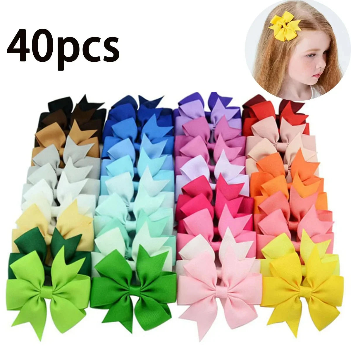 Adorable Candy Color Bow Hair Clip Set for Baby Girls - Image 8
