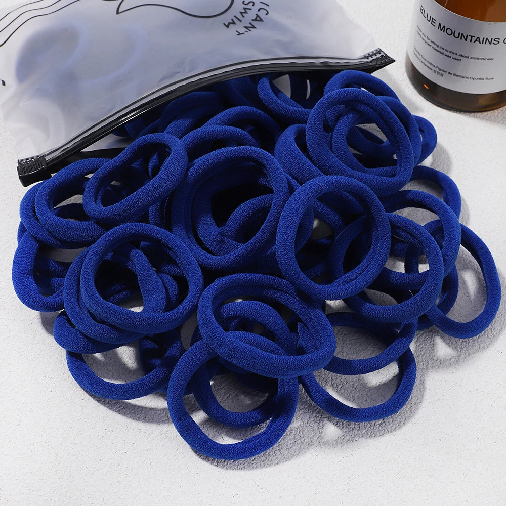 Girls Solid Color Elastic Hair Bands – Korean Style Accessories - Image 20