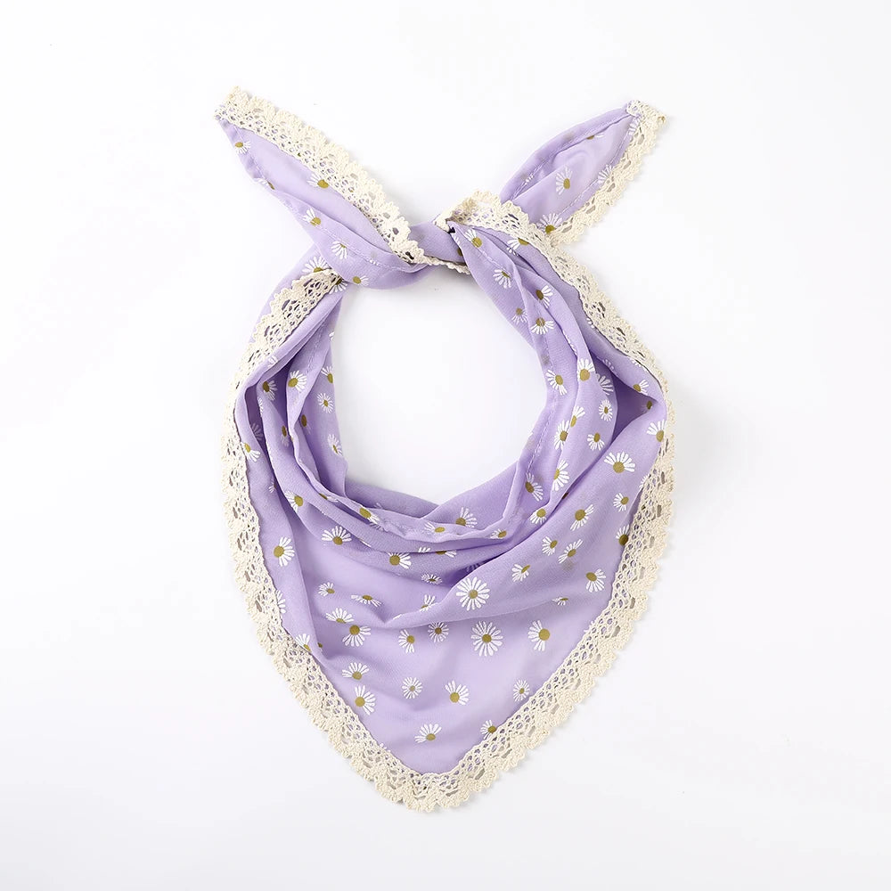 Fabric Printing Triangle Scarf Hair Bands – Floral Headbands for Women - Image 12