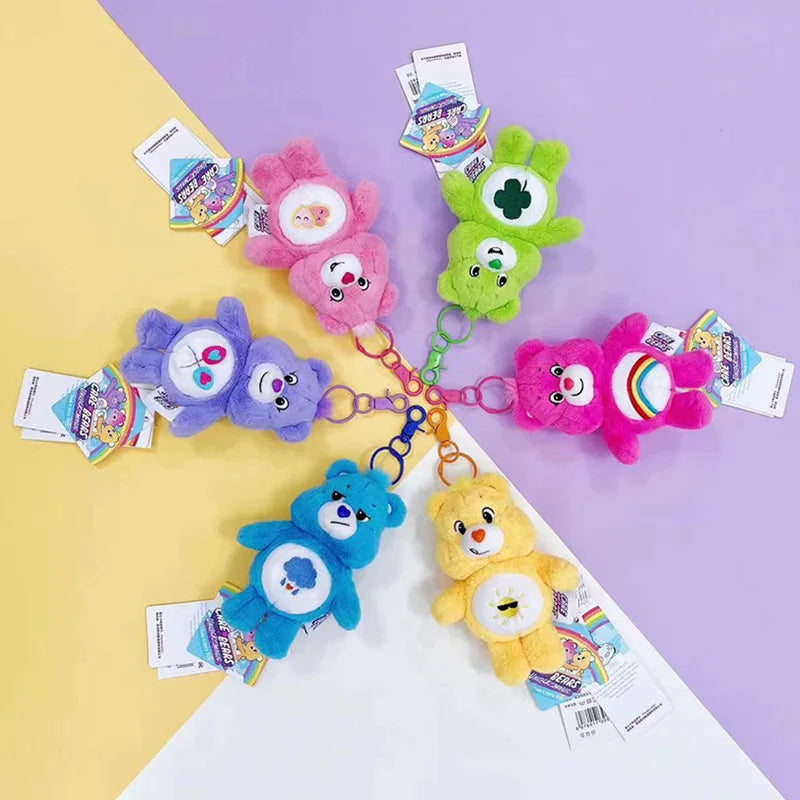Sanrio Plush Kawaii Carebears Rainbow Bear Keychain - Image 3