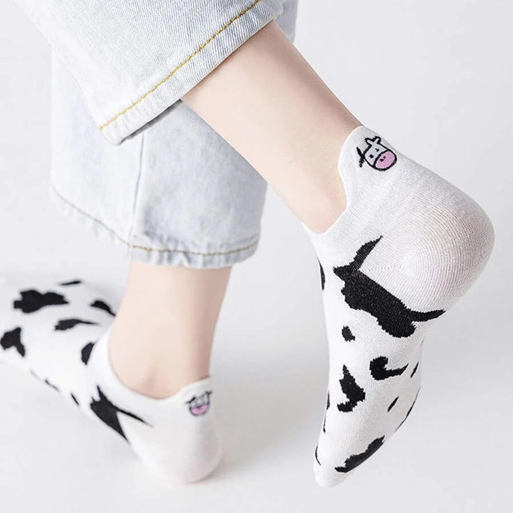 Charming Cartoon Animal Print Short Socks – 5 Pairs for a Playful Wardrobe - Image 4