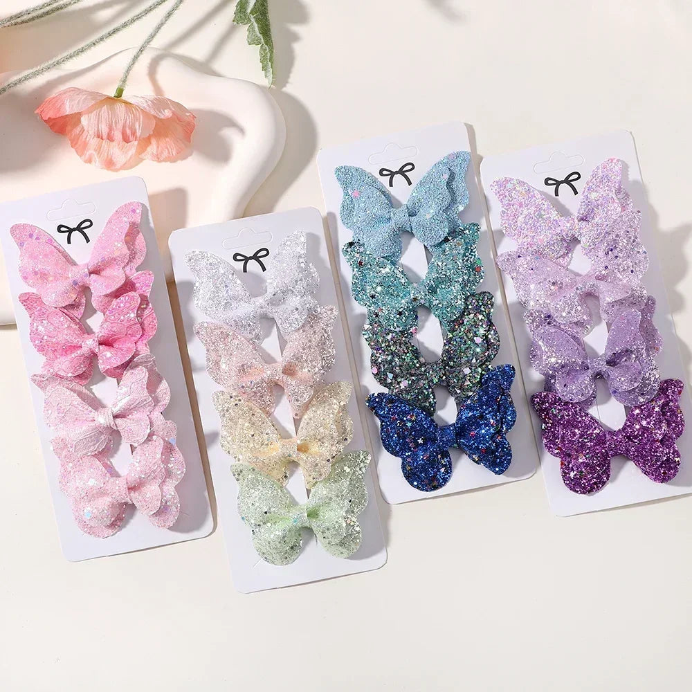 Girls Cute Sequins Double Butterfly Hair Clips - Image 6