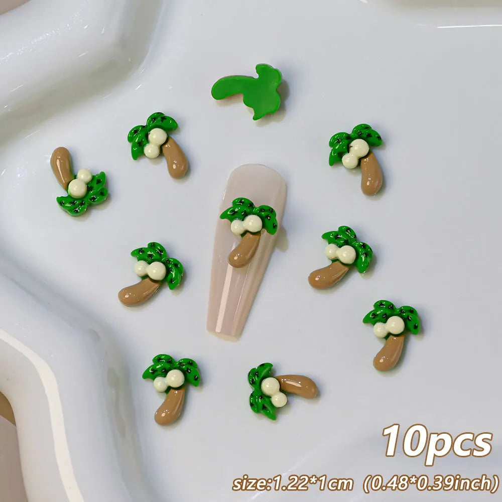 Hello Kitty Nail Charms – 12 Grids Hawaii Black Skin Summer Vibe - Image 46