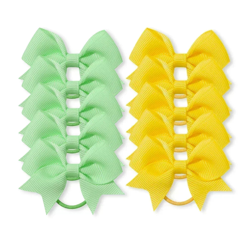 10Pcs Elastic Hair Ties with Ribbon Bows – Baby & Kids Gift Accessories - Image 18