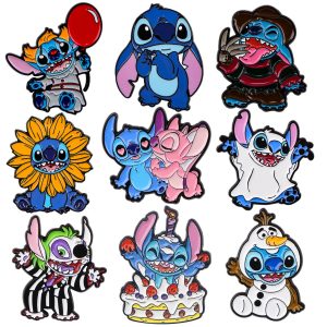 Cartoon Stitch Enamel Pin Brooches – Cute Accessories for Women and Fans