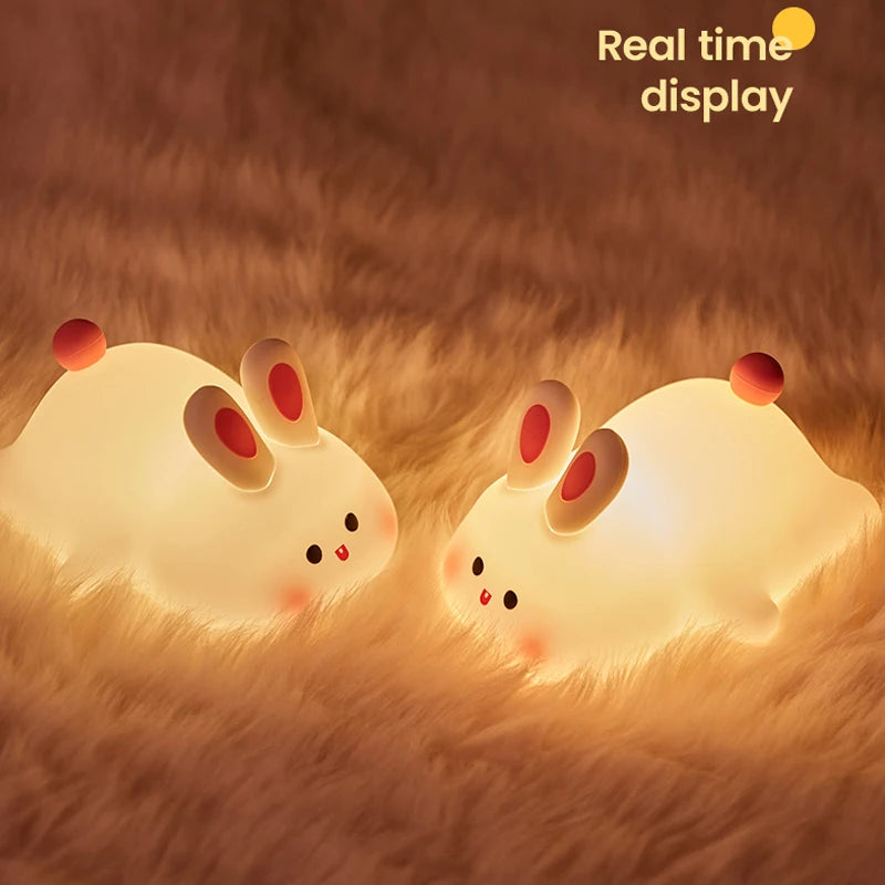 Big Face Rabbit Night Light – Cute Silicone Touch Lamp for Kids - Image 6